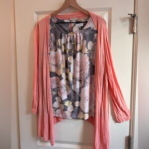 Calvin Klein size 1xl grey sleeveless top +FREE Ann Taylor Loft xl Cardigan